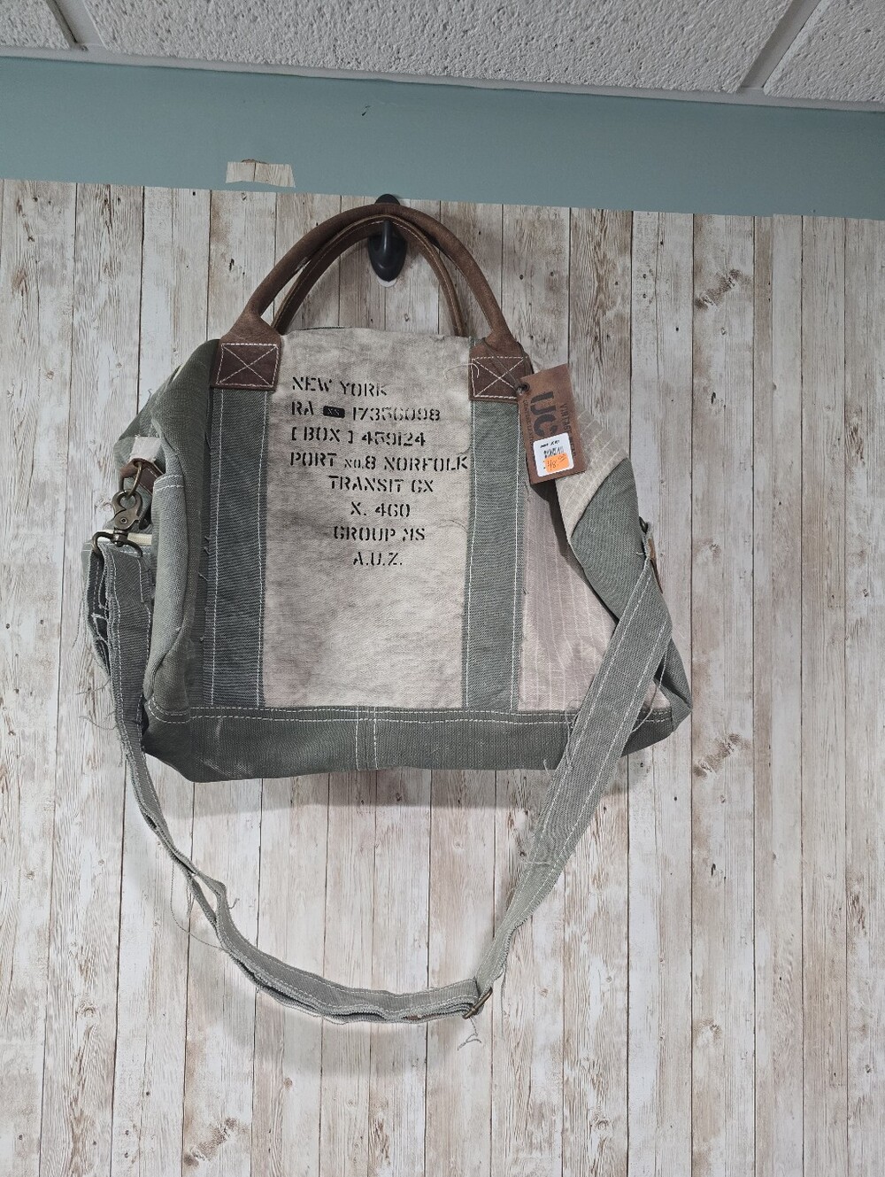 Uchi Distressed Military New York Transit Weekender Duffel  NWT